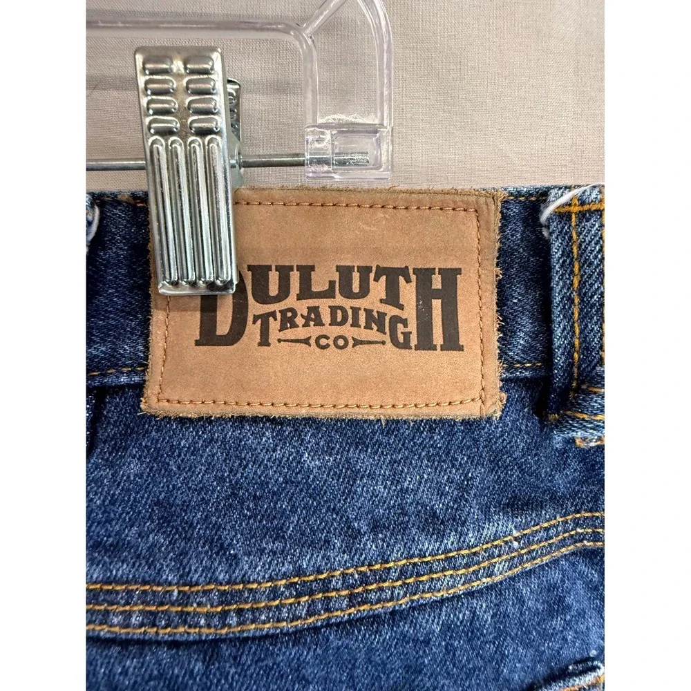 Duluth Ballroom Carpenter Jeans Mens 48x30 Blue Cotton Straight Leg Hammer Loop